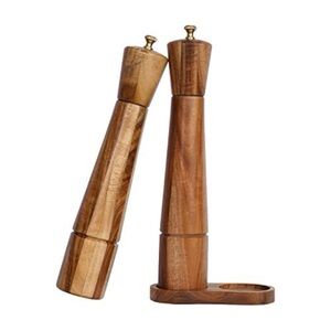 NWOT Wooden Salt and Pepper Mill Set - Acacia